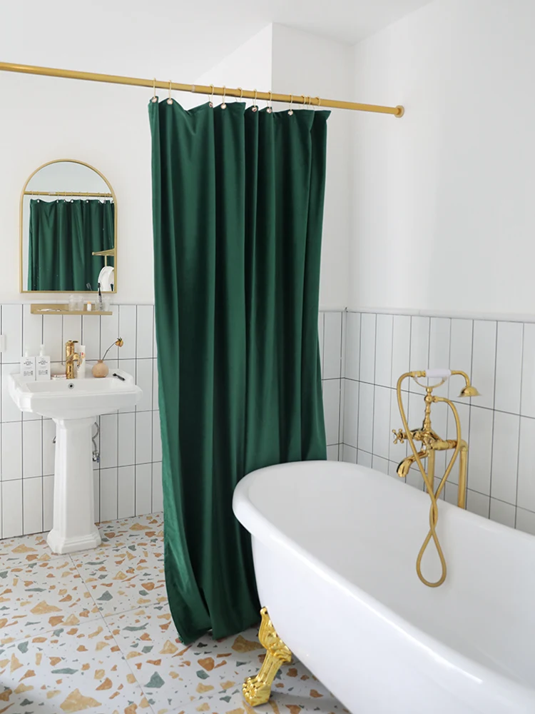 LIANGQI Velvet Coating Shower Curtain Waterproof mildew proof Thicken Cloth Bathroom decoration partition tools Home accessories