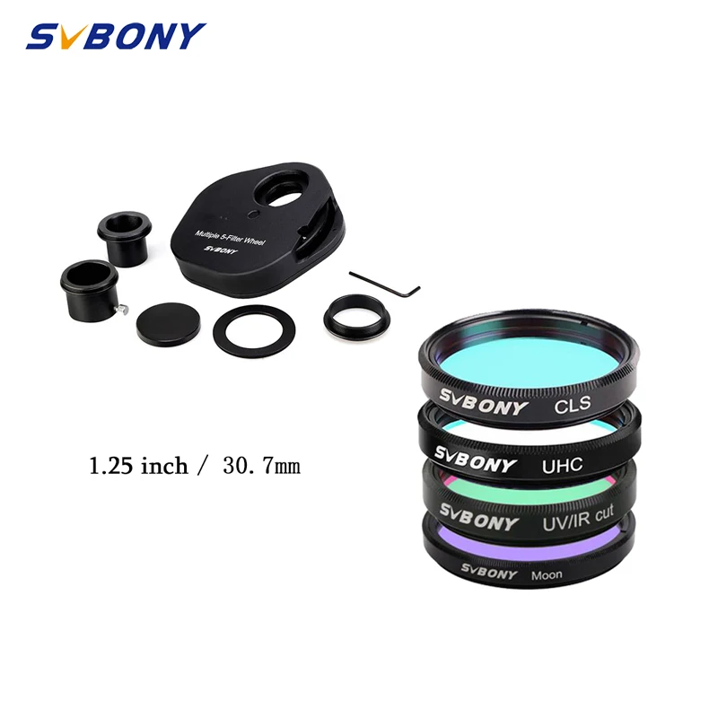 SVBONY 1.25"/ 2" Manual Filter Wheel Five-Piece Colour Accessories &ampFilters for Astronomical Telescope | Инструменты