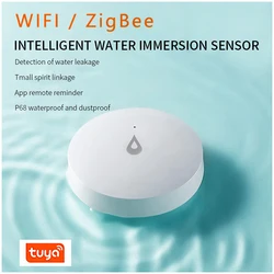 Tuya Zigbee Water Sensor Leak Detector Flood And Water Leak Alarm Support Zigbee Gateway Smartthings Smart Life APP Alarm Device