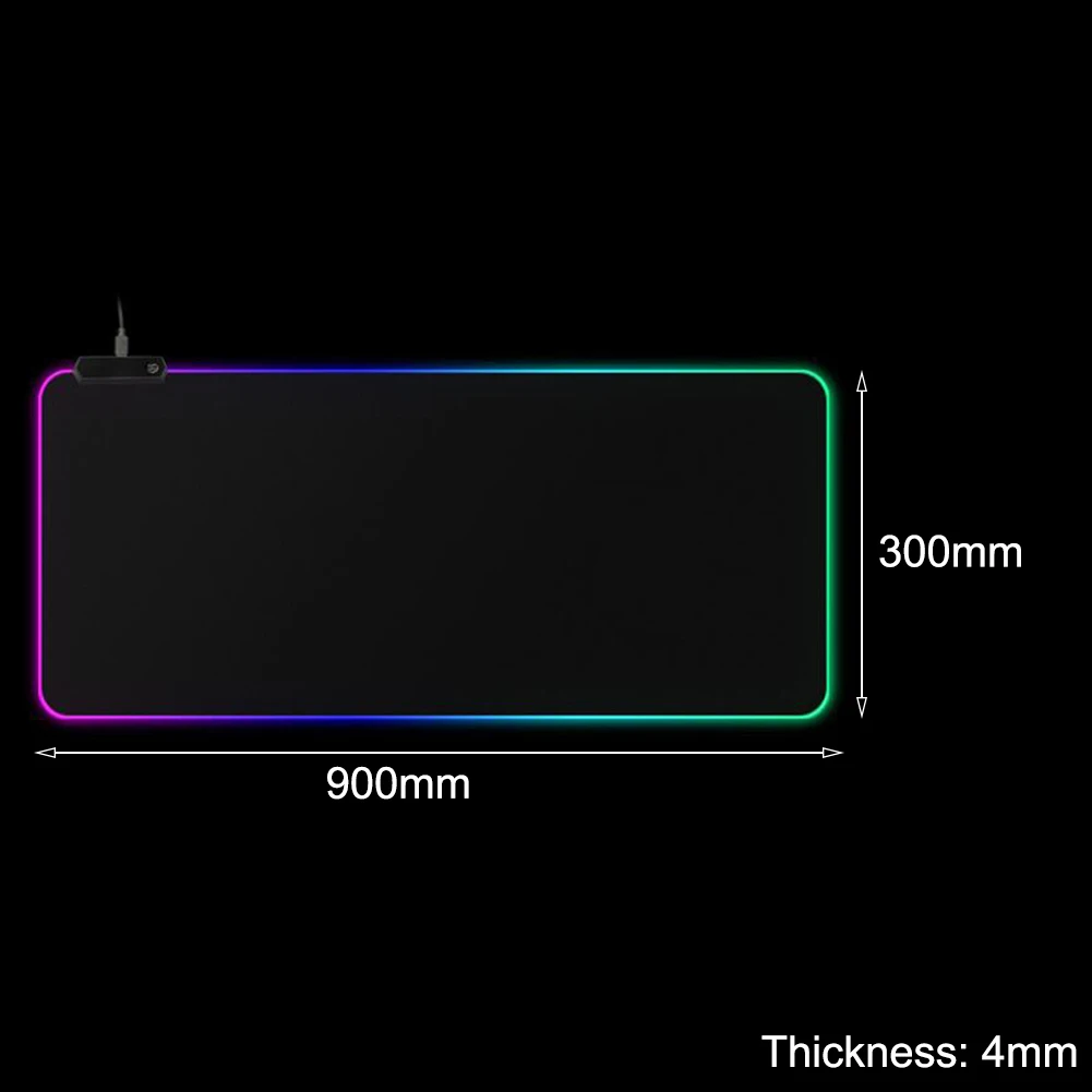 900*400 большой RGB коврик для мыши геймерский коврик для мыши блокированный светодиодный резиновый коврик для игровой мыши Противоскользящий коврик для компьютерной мыши - Цвет: 900x300x4mm