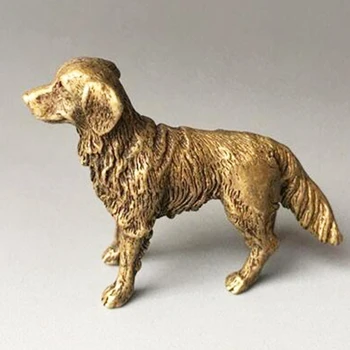 

China Pure Brass Prosperous Wealth Dog Small Statue Solid Brass Dog Hand Piece Decoration