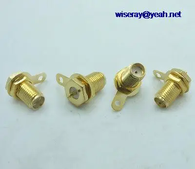 DHL/EMS 100 шт позолоченный RF SMA женский штекер коаксиальный переходник Шасси Панель Крепление Soldering-A7