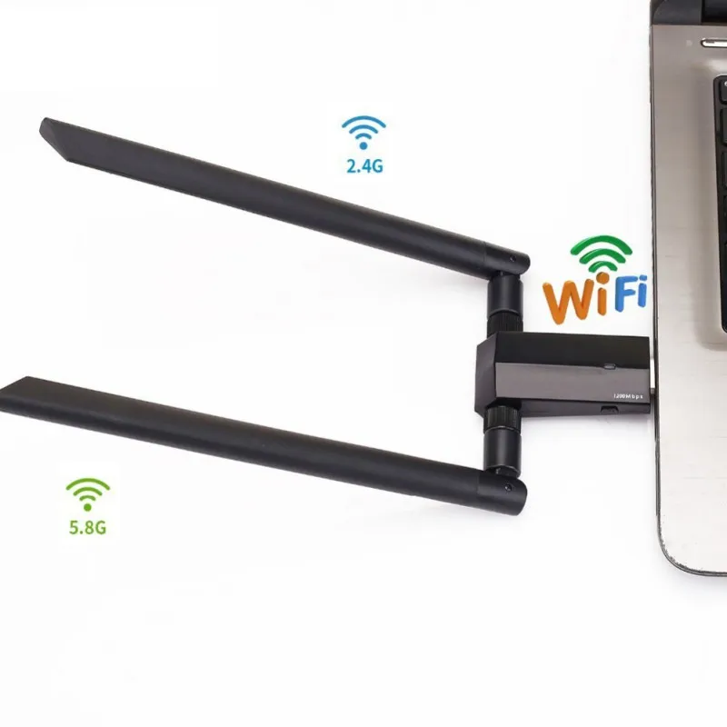 2,4/5 ГГц 1200 Мбит/с Беспроводная USB Сетевая карта USB3.0 Wifi приемник адаптер с антенной для ПК ноутбука
