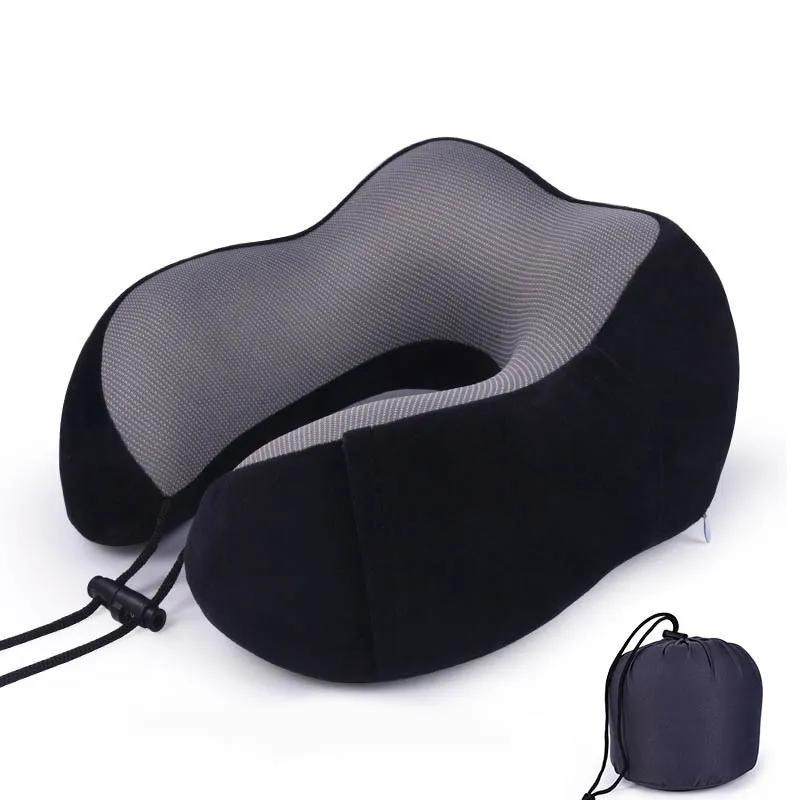 velvet black Пены памяти Путешествия шеи ортопедические подушки медленный отскок твердый шейный затылочный медицинский постельный принадлежности подушки - Цвет: velvet black