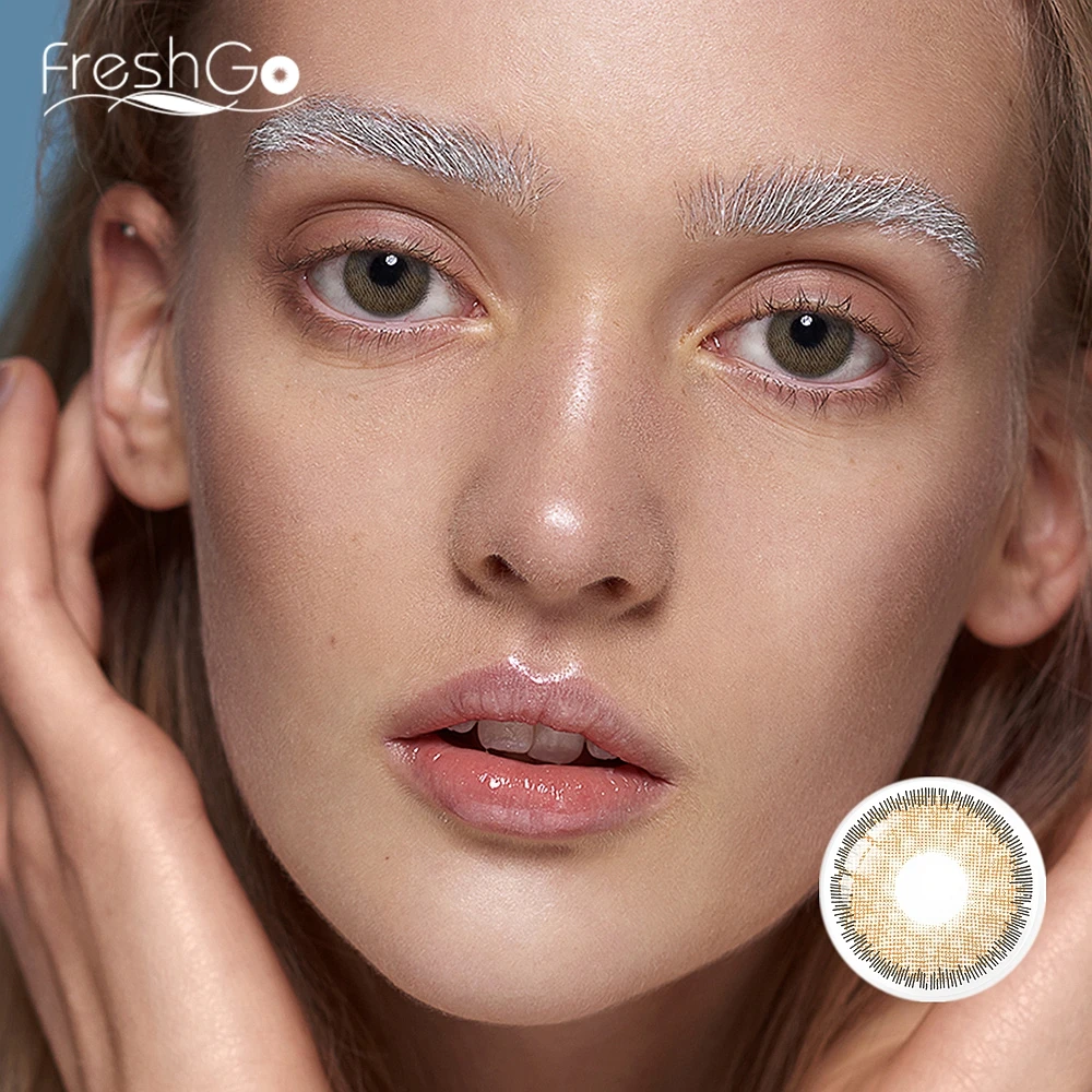 FreshGo Premium Brown Colored Contacts Minus Degree Prescription Eye