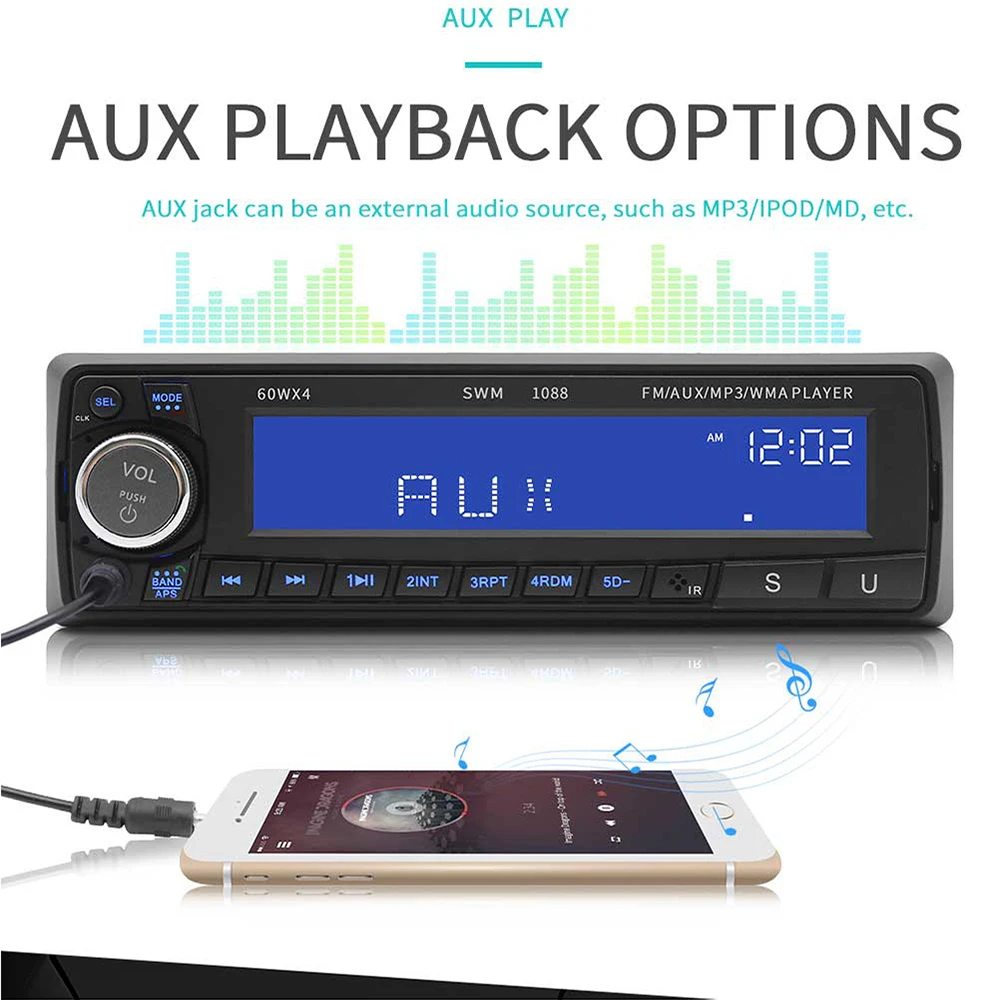 1 Din автомобильное радио для машины радио FM стерео плеер Bluetooth 4,0 12 В в-тире 1Din телефон AUX MP3 Пульт дистанционного управления с USB Авторадио