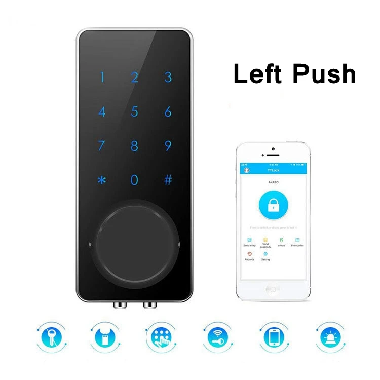Left Push Умная Блокировка Bluetooth бесключевая энтери дверной замок цифровой беспроводной электронный дверной замок Bluetooth с сенсорной клавиатурой автоматический замок - Цвет: Left Push
