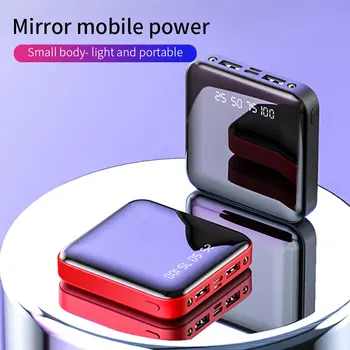 

20000mAh Mini Power Bank For Phone 10000mAh Portable Charger Digital Disply Mirror Power Bank External Battery Pack Powerbank