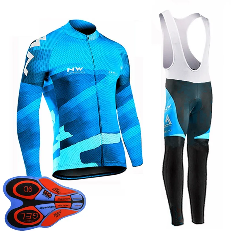 Ropa Ciclismo Men cycling long sleeve jersey bib pants set autumn breathable road bicycle clothing bike sports uniform Y112201