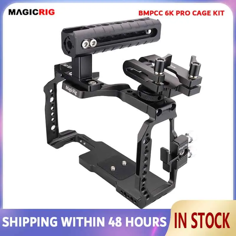 Kit Gabbia Magicrig Bmpcc 6K Pro, Per Blackmagic Design Pocket Cinema Camera 6K Pro Con Impugnatura Superiore, Morsetto Per Cavo, Supporto Ssd T5