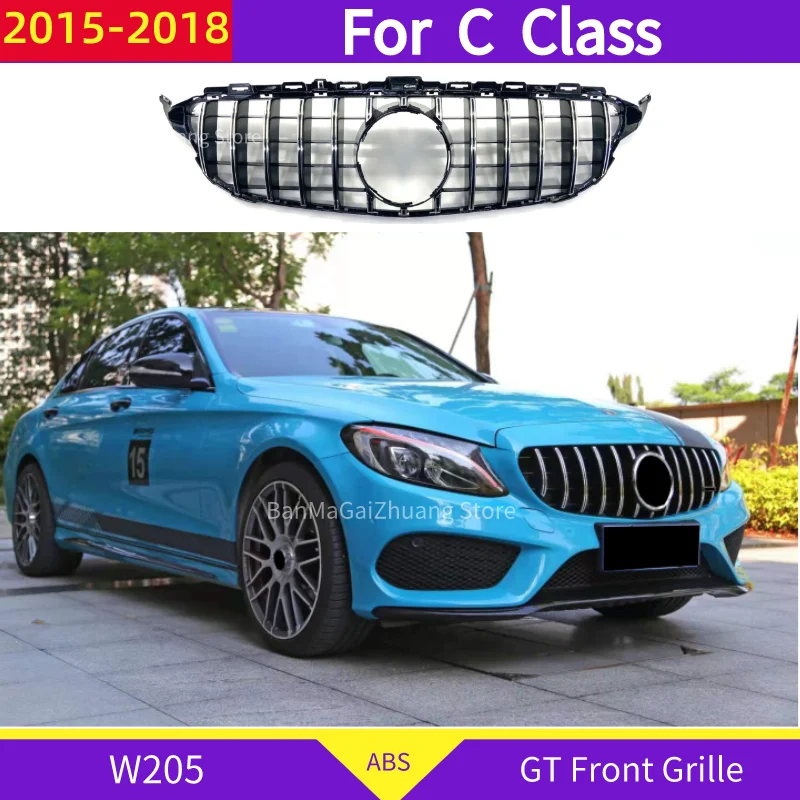 GT Передняя решетка для mercedes W205 C205 C Class 2015-2018 C180 C200 C250 C300 C43 C400 не подходит C63 ABS Sport