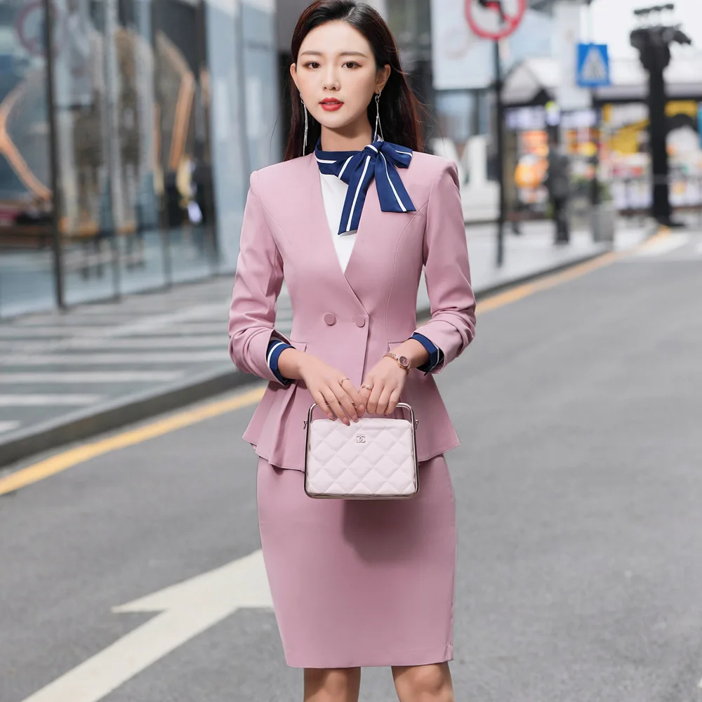 Pink Pencil Skirt Outfit Ideas Hot Pink Skirt And Blazer MODA NOVA Juniors  Piece Suit Skirt Set Business Long Sleeve
