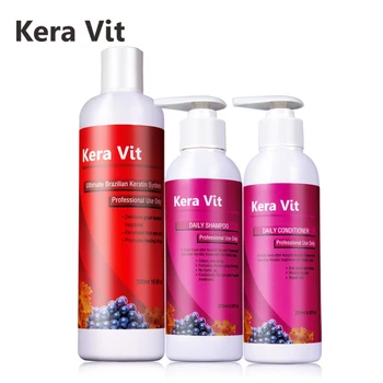 

Brazilian Professional Keratin 500ml Keravit Treatment Straighten Hair+250ml Daily Shampoo and Conditioner Repair Damaged Hair