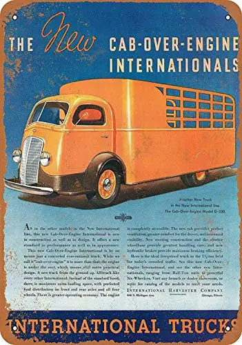 12x16 металлический знак-Международный грузовик над кабиной-винтажный Настенный