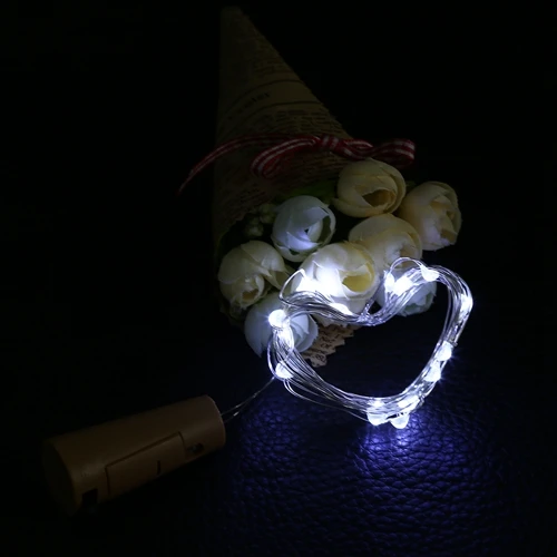 6 шт./партия Сказочный садовый инструмент для установки пробок в бутылки свет 1 м 10 светодиодный Звездный Светлячок проволочный струнный свет для DIY свадебного праздника - Испускаемый цвет: White