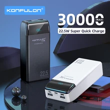 QC 3.0 Power bank 30000mah PowerBank Batterie Externe пауэр банк PD20W Prtable Charger For Iphone12 / Notebook For Mobile Phone