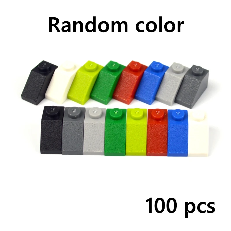 50-100 Pieces Roof Tile Bricks 1X2 With Slope 45 DIY Enlighten Building Block Bricks Toys For Boys Kids Compatible All Brands 21