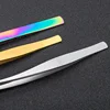 Professional Stainless Steel High Precision Makeup Eyebrow Fan Lash Extension Tweezers Tools For Eyelash Extension Soldering 5