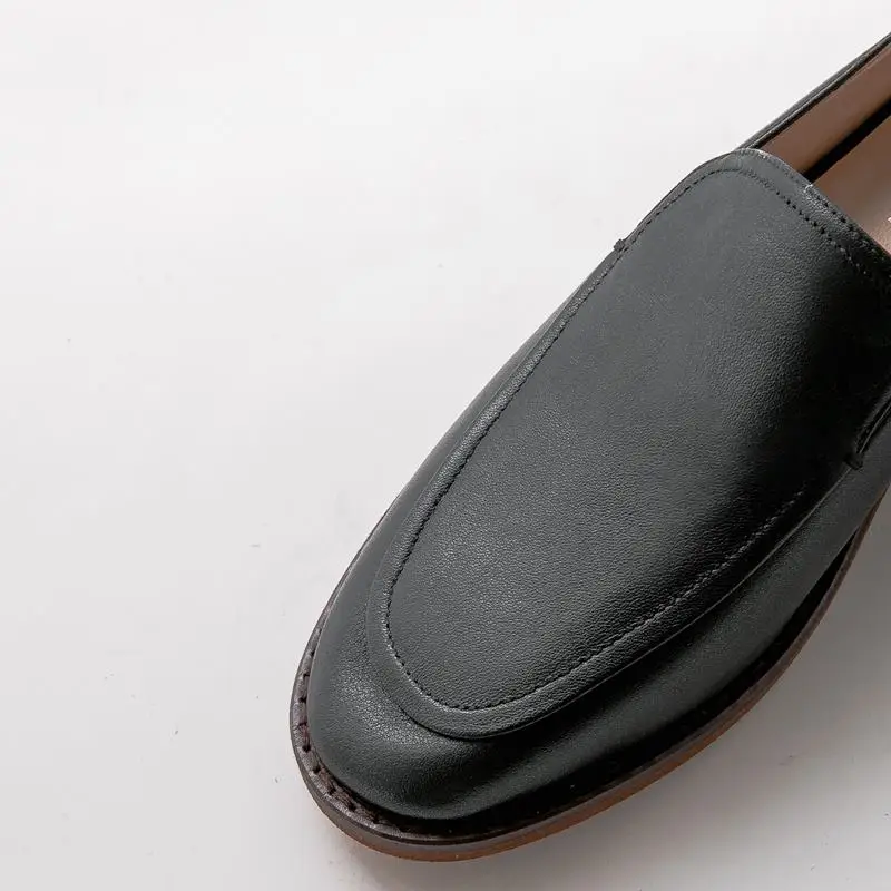 ALLBITEFO high quality genuine leather thick heel women shoes women high heel shoes autumn office ladies shoes women heels