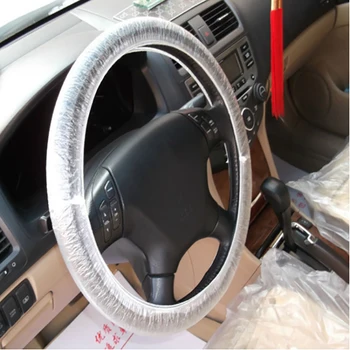 

100 Pcs Universally Vehicle Car Disposable Plastic Steering Wheel Protector Cover Waterproof For Car Interior Accessories
