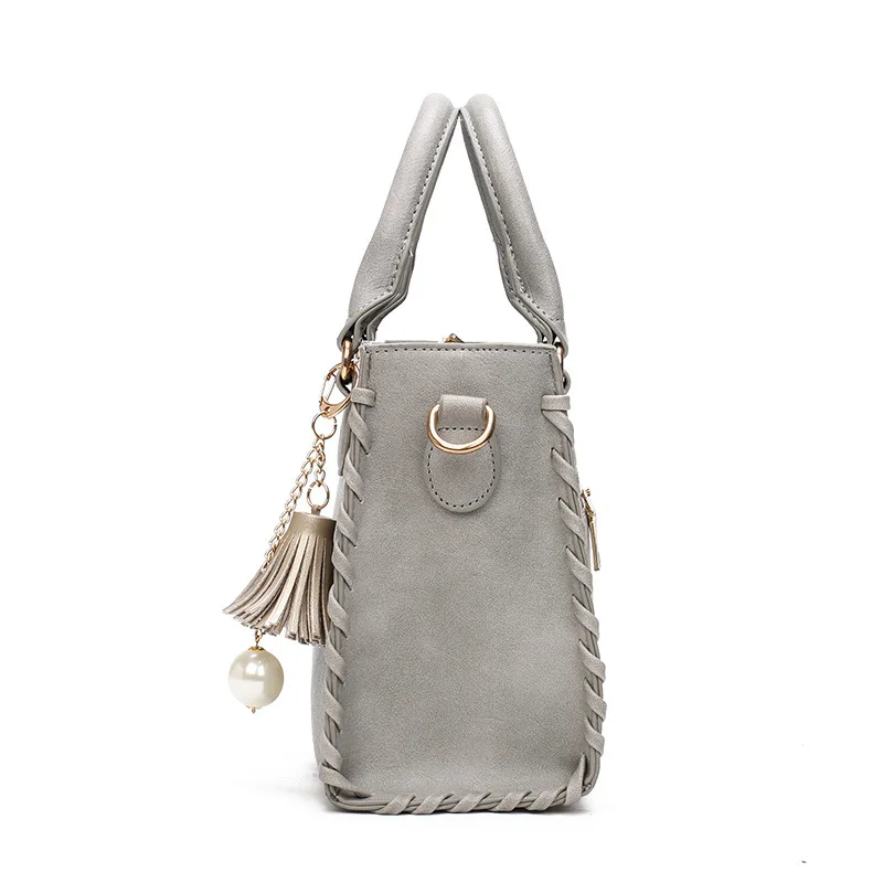 

2017 New Style WOMEN'S Bag Wooden Bead Decoration Tassel Bag Korean-style Versatile Fashion Shoulder Oblique Bag