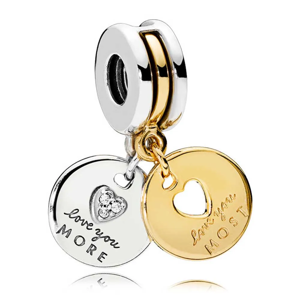 

100% 925 Sterling Silver Charms More And Most Love Dangle Charms Fit Original Bracelet Diy Jewelry