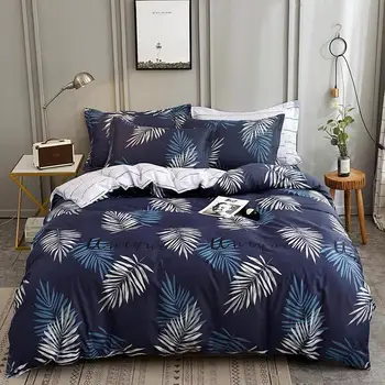 

100% cotton home bedding set 5 size AA AB double-sided plant pattern Cartoon Simple Bed sheet duvet cover pillowcase 3/4pcs