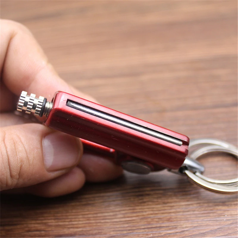 With keychain and compass Kerosene Lighter Matches Gasoline Petroleum Lighter Refillable Outdoor Gasoline Cigarette Men Gadgets