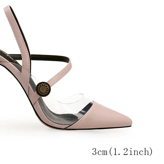 pink 3cm Туфли с острым носком очень высокие каблуки 8 см размера плюс, прозрачные, 12, 44, 11, 43, ремешок, коричневые слинбэки, большие женские туфли-лодочки г. Прозрачная обувь «рюмочка» - Цвет: pink 3cm