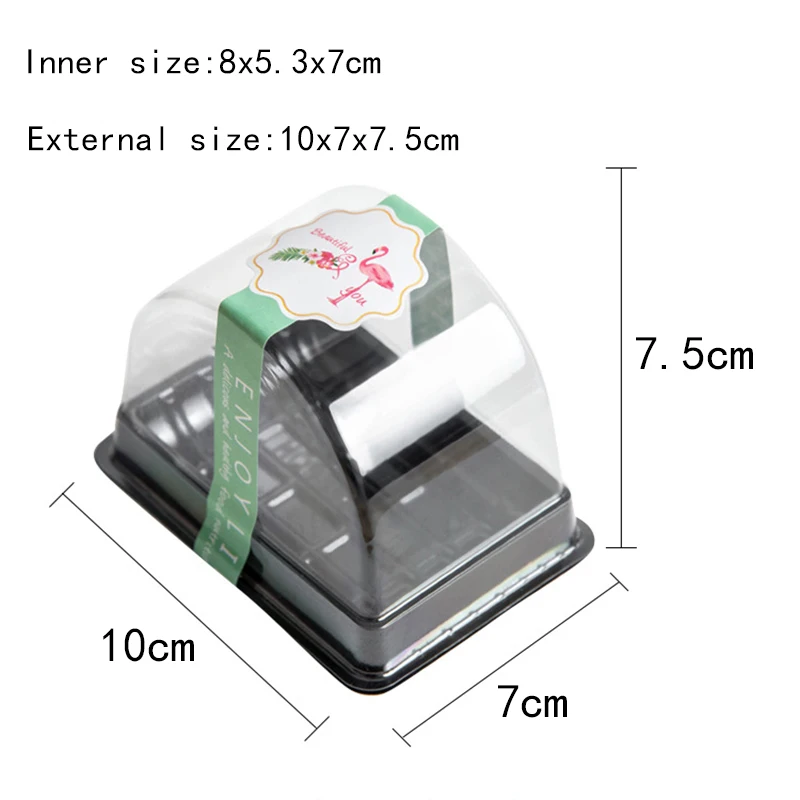 20/50/100pcs Half Moon Shape Plastic Moon Cake Packaging Box Moon Egg-Yolk Puff Container Transparent Gift Box Party Supplies