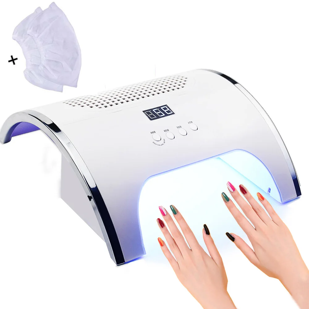 80W 2-IN-1 36 LEDs Nail Lamp & Dual Power powerful Fan Nail Dust Vacuum Suction Collector Machine H