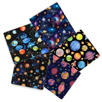 

50*145cm Patchwork Star Planet Alien 100% Cotton Fabric for Tissue Sewing Quilting Fabrics Needlework Material DIY Cloth,c13747