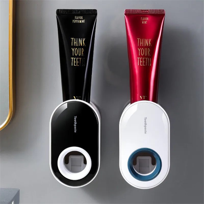 Wall Mount Automatic Toothpaste Dispenser Bathroom Accessories Set Toothpaste Squeezer Dispenser Bathroom Toothbrush Holder 2