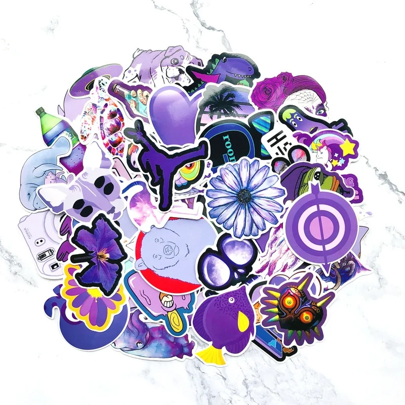 

5 наборов = 305 шт. фиолетовый ПВХ Стикеры тележка чехол мотоцикл стакана воды Стикеры