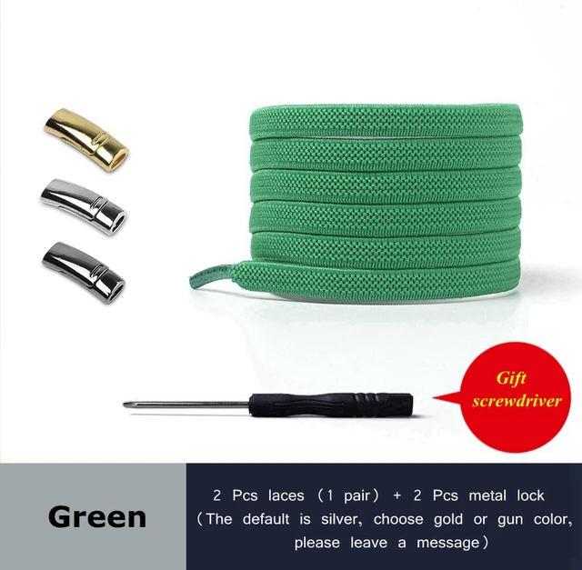 2021 New Magnetic Shoe laces Elastic No tie Shoelaces for Sneakers 24 Color Lazy Shoelace Lock One Size Fits All Kids & Adult green