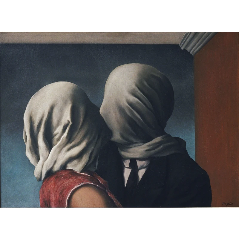 Rene magritte художественные плакаты и принты абстрактные портреты настенные работы холст модульные картины скандинавские украшения дома картины - Цвет: Красный