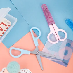 Students Scissors Art Scissors Safety Manual DIY Tools Cartoon Puzzle Cutting Paper-Cut Scissors School Kids Supplies