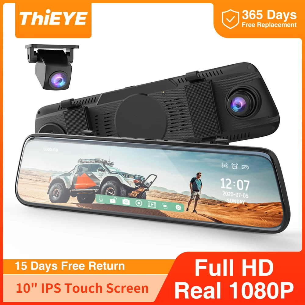 ThiEYE сайт CarView 2 Видеорегистраторы для автомобилей Камера 10 дюймов Full HD 1080P зеркало