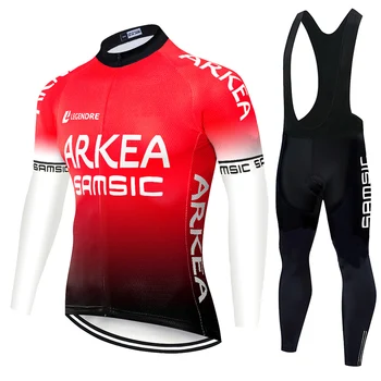 

ARKEA SAMSIC Pro Team summer and autumn no Fleece Cycling Clothes Men Long Sleeve Jersey Suit Outdoor Riding Bike MTB Clothing