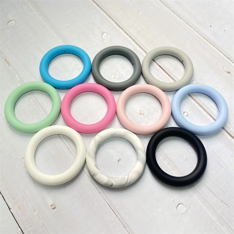 Baby Silicone U Type For Baby Heart shape Ring Teether beads BPA Free Teether Chew Nursing Necklace DIY Pacifier Chain 2pc teething toys,silicone teething toys,baby teething toys,silicone beads,silicone teether,silicone teething beads