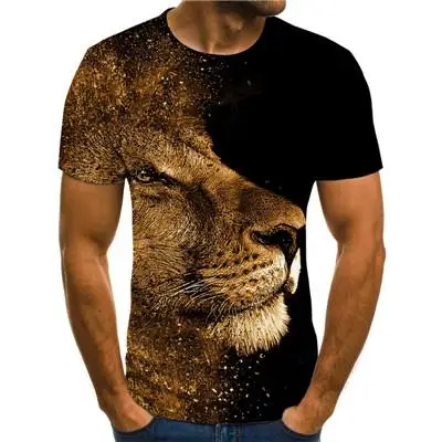Новая высококачественная футболка, редкие вещи, короткий рукав, Лев, модный дизайн, Мужская футболка с 3D принтом животных, летняя повседневная футболка - Цвет: TXU-965
