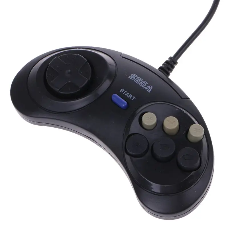 6 кнопок Проводной контроллер Pad геймпад для Mega Drive Megadrive sega MD Genesis F3MA