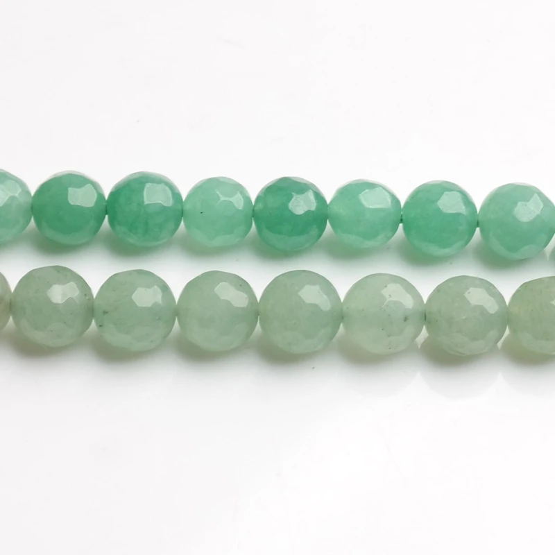 OMHXZJ Wholesale 4 6 8 10 12 mm Free Shipping New Arrival Faceted Green Aventurine Beads 1" Strand Pick Size Jewelry ZZ94