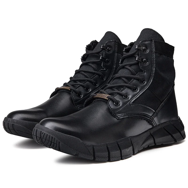 

High Quality Mens Soldier Ankle Boot New Fashion Men's Military Boot Comfortable Male Shoes Safety Work Boots Zapatos Masculinos
