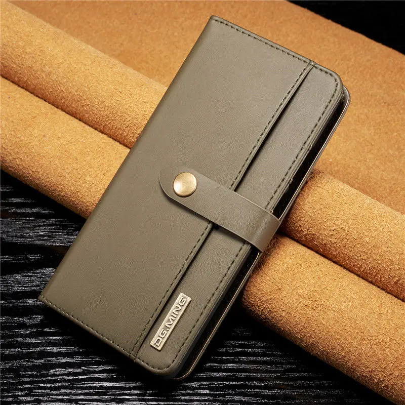 Роскошный кожаный чехол S10plus для samsung Galaxy S8, S9, S10 Plus, S10E, Note 9, 8, S7 Edge, Магнитный съемный флип-Кошелек, Чехол для карт - Цвет: Green