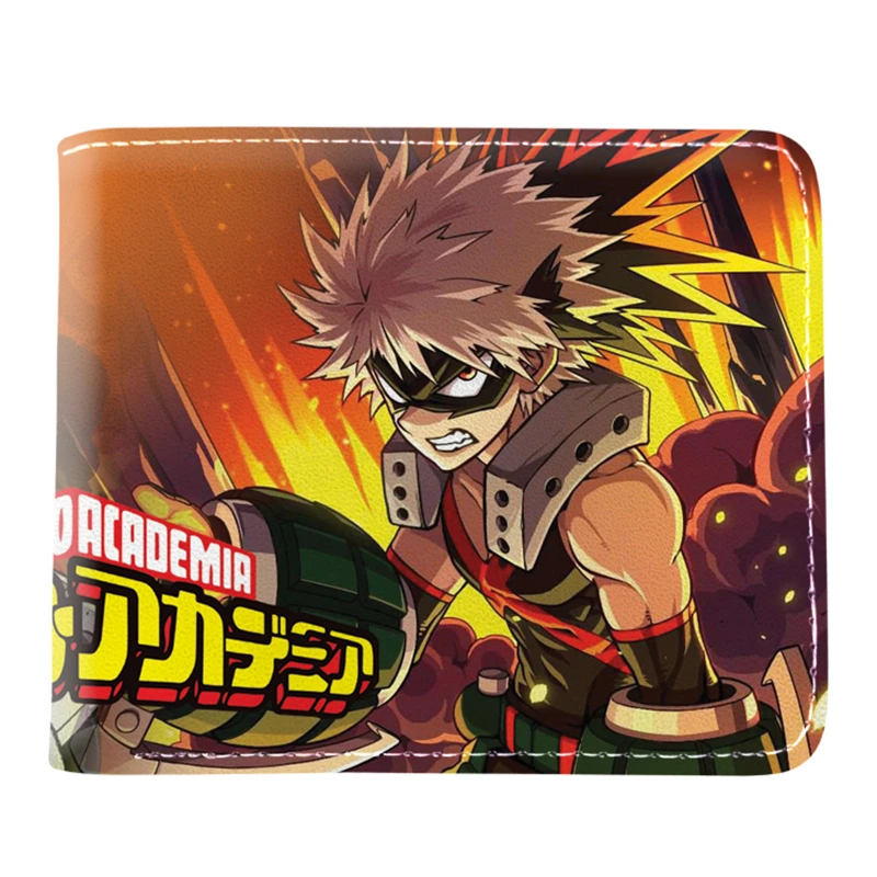 

Japanese Cartoon My Hero Academia Wallet Short Purse for Student Whit Coin Pocket Credit Card Holder