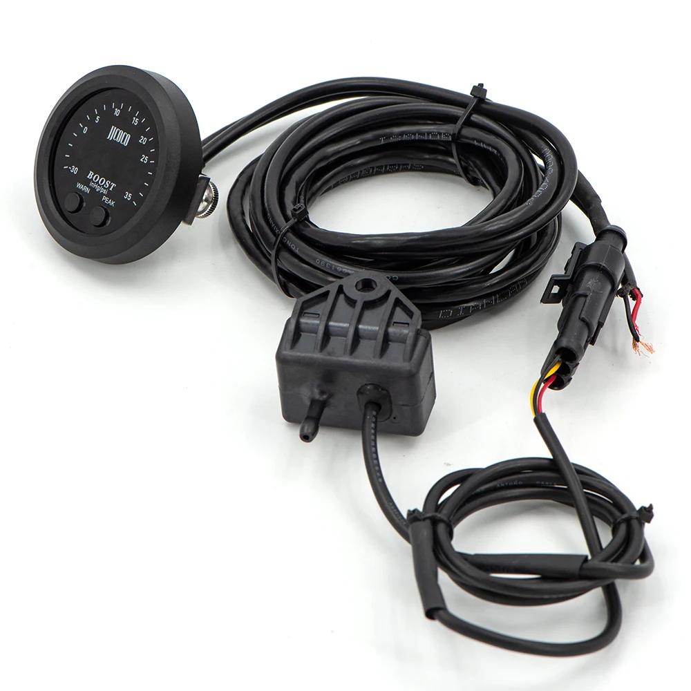 Automotive Pressure Gauge Uviversal 52mm Digital-30in/Hg-35psi Electronic Turbo Boost Gauge Ultra-Thin Turbo Boost Meter Vacuum Gauge 12v 24v