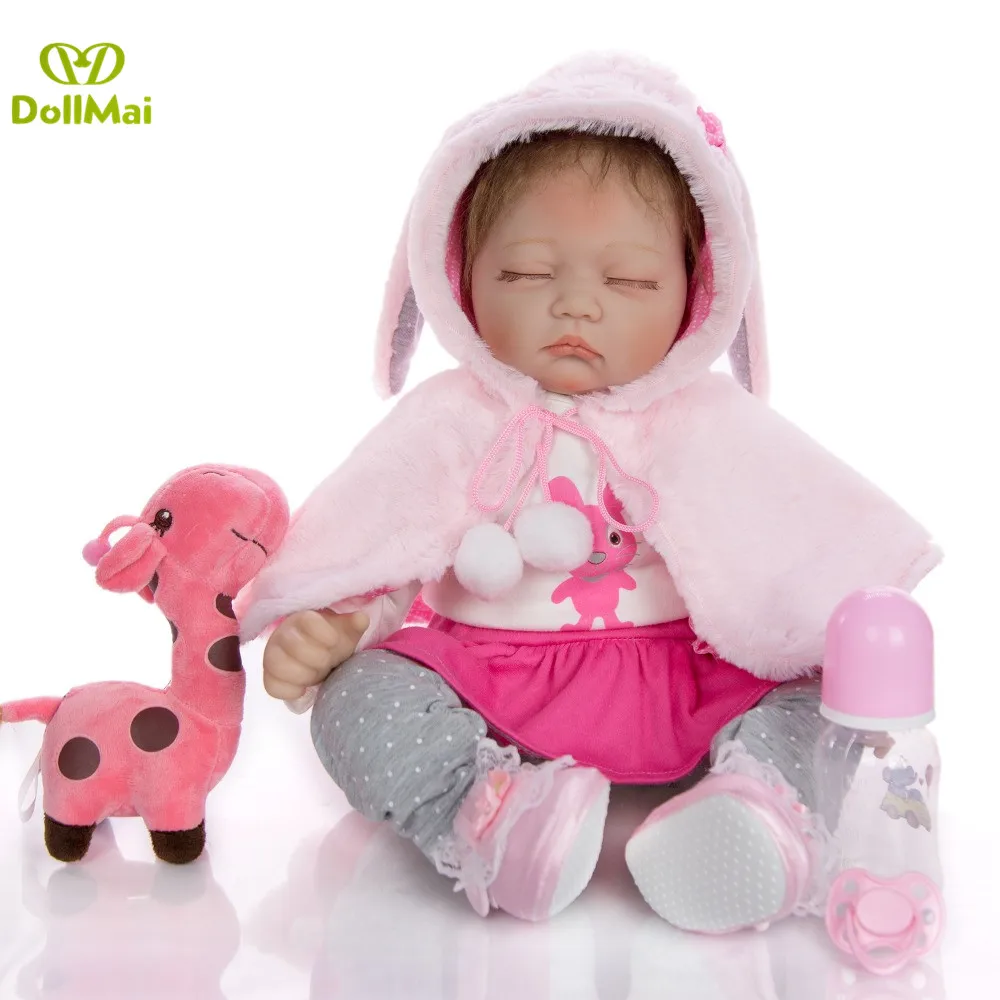 Кукла новорожденного Bebe, живой игрушки для детей, милые игрушки для девочек 22 дюйма 55 см мягкий силиконовый Возрожденный ребенок кукла подарок на день рождения