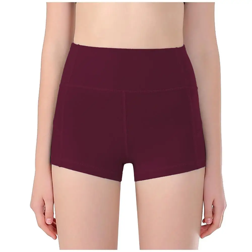 Women Yoga Short Tummy Control Workout Running Solid Yoga Shorts Good Slim Fast Dry Outdoor Sport Short 30DE24 - Цвет: C