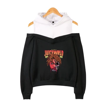 

Juice Wrld Hip Hop Rapper 2019 New 2D Off-The-Shoulder Hoodies Coat Woman Hoodies Sweatshirt Hot Casual Wear